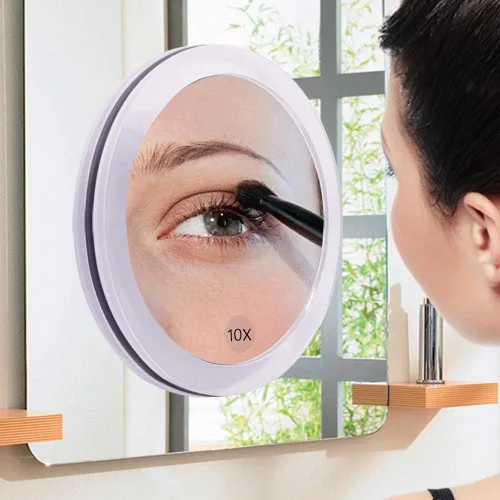 Miniatura 2 de SANTOO Espejo de aumento 10X – con 3 ventosas de montaje – utilizado para maquillaje preciso – Cejas/Pinzas – Eliminación de puntos negros y manchas