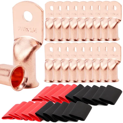 Miniatura 49 de TKDMR - Kit de 264 piezas de extremos de cable de batería, 132 piezas de terminales de anillo de lengüetas de cable de cobre resistentes AWG 8 6 4 2