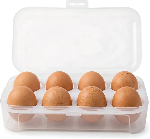Portador de huevos para acampar Huevos: Caja de almacenamiento de huevos de plástico Caja de almacenamiento Refrigerador Contenedor de huevos