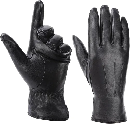 Miniatura 5 de MaxW Women's Sheepskin Leather Gloves for Winter Touchscreen Warm Gloves for Cold Weather