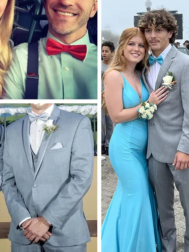 Miniatura 7 de Alizeal Mini cuadrados de color sólido para hombre, pajaritas preatadas formales, cuadrado de bolsillo, juego de gemelos para boda, fiesta, negocios