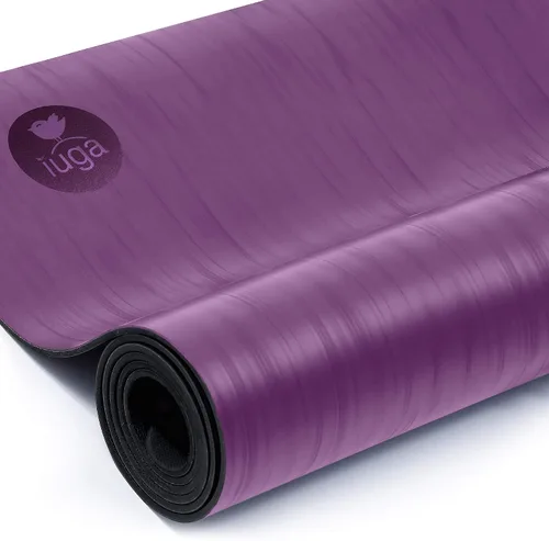 Miniatura 10 de IUGA Esterilla de yoga profesional antideslizante para pilates antidesgarros, respetuosa con el medio ambiente, esterilla de yoga caliente con Gris