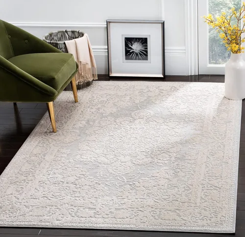 Miniatura 9 de SAFAVIEH Alfombra de área de 9x12 pies - Colección Reflection - Grande - Beige y crema, no desprende pelusa y es fácil de limpiar, ideal para sala