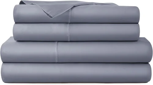 Miniatura 16 de Sábanas 100% algodón orgánico, tamaño matrimonial, sábanas orgánicas con certificación GOTS con bolsillo profundo de 300 hilos y tejido de satén