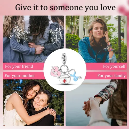 Miniatura 41 de Pandach Dijes colgantes de plata de ley 925 para pulseras y collares, dijes colgantes de Madonna con cuentas de girasol, joyería para mujer