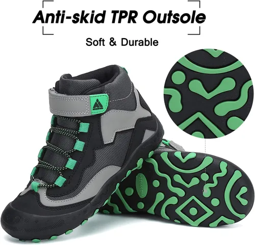 Miniatura 6 de Mishansha Botas de Senderismo para Niños Pequeños Niñas Niños Zapatos de Senderismo Resistentes al Agua Anti-Colisión Antideslizantes Atléticas