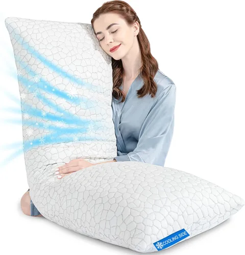 Miniatura 17 de SUPA MODERN Almohada refrescante de tamaño estándar, 1 paquete, almohadas de espuma viscoelástica trituradas CertiPUR-US, almohadas de cama frescas