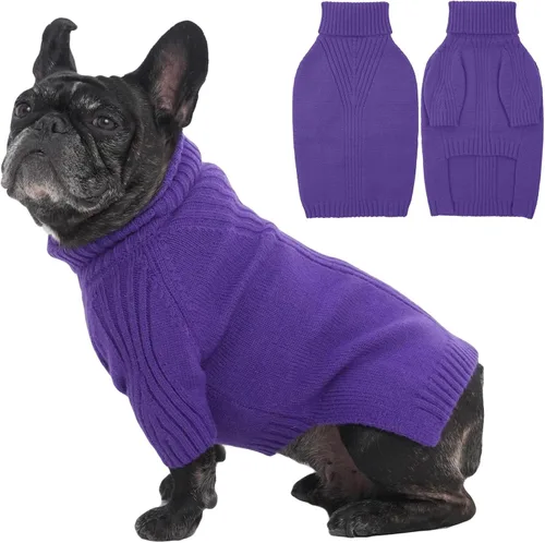 Miniatura 64 de IECOii Suéter extragrande para perro, suéteres térmicos cálidos para perros de raza gigante, ropa de punto, cuello alto de invierno, elástica