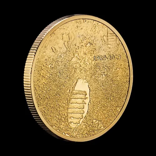 Miniatura 3 de Moneda Apolo Apolo Aniversario Humanos Primer Aterrizaje Monedas Conmemorativas Oro