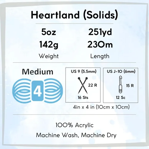 Miniatura 4 de Lion Brand Heartland Capitol Reef 136-140 (3 cadejos - mismo lote de tinte) Hilo estambre medio #4 acrílico para crochet y tejer con bolsa