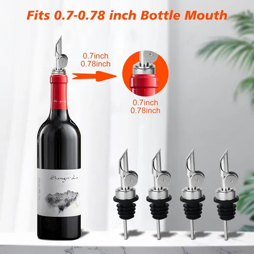 Miniatura 2 de 12 vertedores de botellas de licor con peso, boquilla de aceite de oliva abatible automática, boquilla dispensadora de aceite de oliva de acero