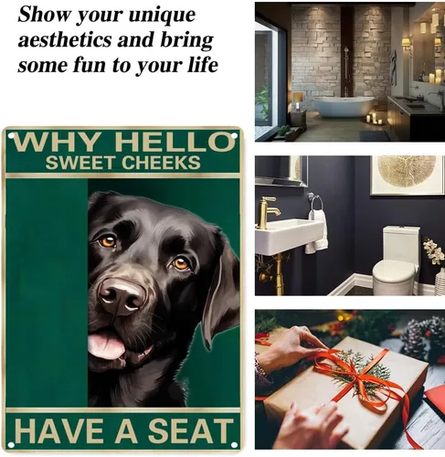 Miniatura 7 de Labrador Retriever - Letrero de metal con texto en inglés "Why Hello Sweet Cheeks Have A Seeks Have A Seeks" (1683)