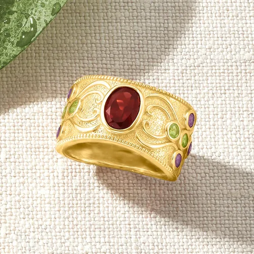Miniatura 4 de Ross-Simons Anillo de 1,70 quilates con piedras preciosas en oro de 18 quilates sobre plata esterlina