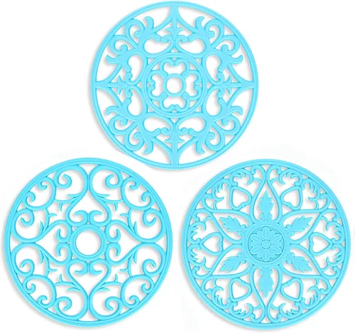 Miniatura 19 de ME.FAN - Salvamanteles de silicona multiusos para tallar – Juego de 3 alfombrillas resistentes al calor – Premium aislado flexible y duradero 3