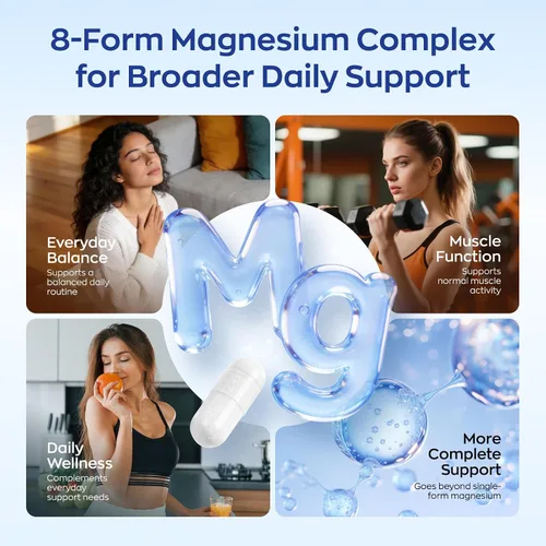 Miniatura 5 de UBIOSKA Vitamina D3 K2 Suplemento de magnesio – 5000 UI D3 + MK-7 K2 con 8 formas de magnesio (glicinato, taurato, malato) para un sueño tranquilo