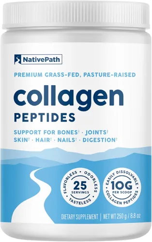 Miniatura 12 de NativePath Proteína de péptidos de colágeno – Polvo de colágeno hidrolizado tipo 1 y 3 para piel, cabello y uñas, 19.8 onzas (56 porciones)