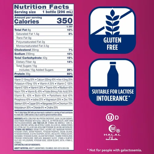 Miniatura 5 de Ensure COMPLETE Nutrition Shake, 1.06 oz de proteína, batido de reemplazo de comidas, con nutrientes para la salud inmunológica, chocolate, 10 onzas