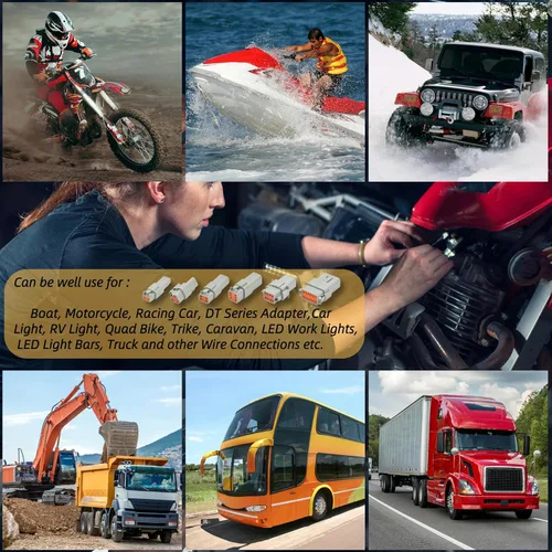 Miniatura 7 de Kit de 205 piezas de conectores Deutsch, conectores DT de 2, 3, 4, 6, 8 y 12 pines, conectores eléctricos impermeables IP67 con 70 pares