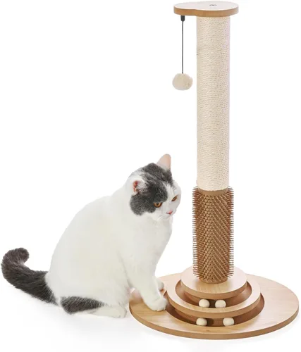 Miniatura 10 de Made4Pets Poste Rascador para Gatos, Poste Rascador de Sisal de 23" de Alto con Autoarreglador, Juguetes Interactivos de Pelota con Pista 4 en 1
