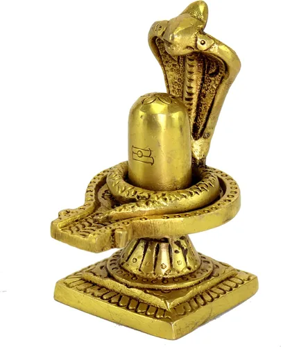 Miniatura 6 de eSplanade Shiv Ling Shiva Lingam de latón con estatua de Sheshnaag Ídolo Murti para el templo casero y Pooja - 4 pulgadas