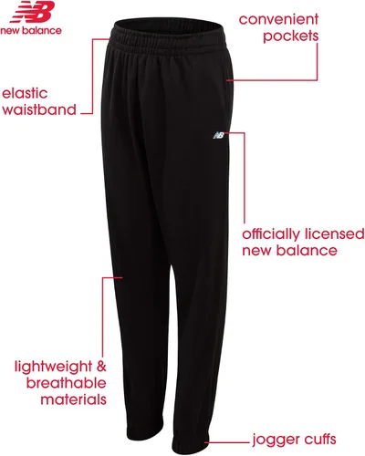 Miniatura 2 de New Balance Pantalones deportivos para niños, paquete de 2 pantalones deportivos de vellón activos (Talla 4-20)