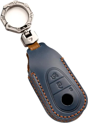Miniatura 8 de Funda para llave inteligente Mercedes Benz 2023, funda de llavero de cuero hecha a mano, con llavero de metal para llave inteligente de clase S