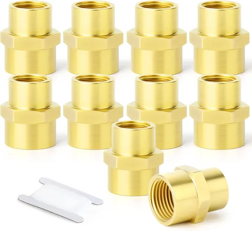 Miniatura 9 de GASHER 5 piezas de tubería de latón, acoplamiento, adaptador reductor, 1/2 "x 3/8" NPT hembra