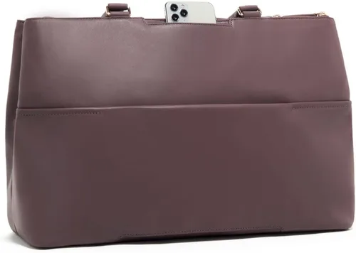 Miniatura 4 de TUMI - Voyageur Sidney - Bolso de cuero para negocios, color malva oscuro, Malva oscuro