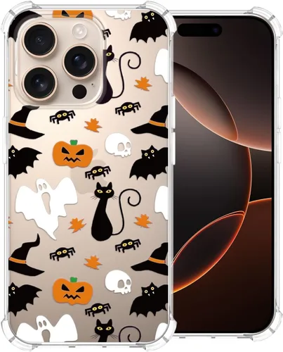 Miniatura 32 de Funda transparente de Halloween para Google 6a, con patrón de fantasma, funda protectora de TPU suave, delgada, a prueba de golpes, para niños