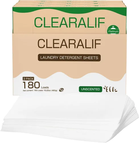 Miniatura 9 de Hojas de detergente para ropa de hasta 60 cargas, lino fresco, ideal para viajes, apartamentos, dormitorios, sin plástico, sostenible