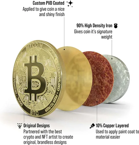 Miniatura 4 de Cryptochips Blacked Bitcoin (BTC) Criptomoneda física Criptomoneda conmemorativa que puede HODL