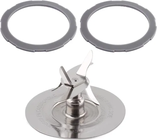 Cuchilla de corte de licuadora de acero inoxidable 164160, 2 juntas de goma de silicona 182341-000-842, compatible con licuadora Oster Pro 1200,