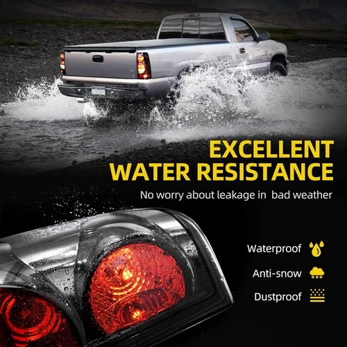 Miniatura 2 de DWVO Luces traseras compatibles con Chevy Silverado 1500 2500 1999-2006, GMC Sierra 1500 1999-2002 y GMC Sierra 2500 2001-2002, lentes traseras, OE