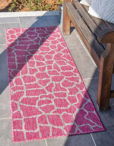 Miniatura 17 de Unique Loom Outdoor Safari Collection - Alfombra de área - Jirafa (2' x 6' 1" camino, azul/gris)