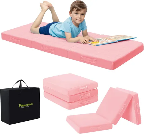 Miniatura 10 de MeMoreCool Colchón de suelo plegable para niños, Glow de 57x22 pulgadas, colchoneta para dormir y guardería para niños pequeños, futón plegable