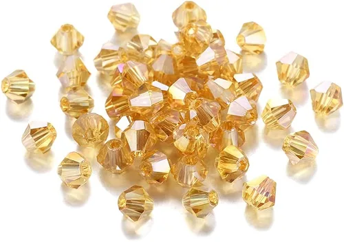Miniatura 17 de 200 cuentas de cristal de transparencia austriaca, cuentas de vidrio bicona, cuentas espaciadoras sueltas para manualidades, pulseras, aretes