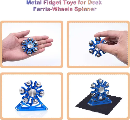 Miniatura 4 de Juguetes de escritorio-Fidget-Toys Norias-Fidget-Spinner: Spinner cinético de metal 4 minutos, juguete EDC, gadgets geniales para la escuela