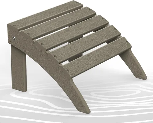 Miniatura 42 de Briopaws Otomana Adirondack plegable, silla Adirondack de polietileno de alta densidad resistente a la intemperie, reposapiés de plástico para Blanco