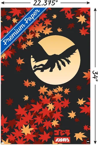 Miniatura 3 de Trends International Godzilla - Póster de pared de silueta, 34 pulgadas de largo x 22.4 W, versión premium sin marco