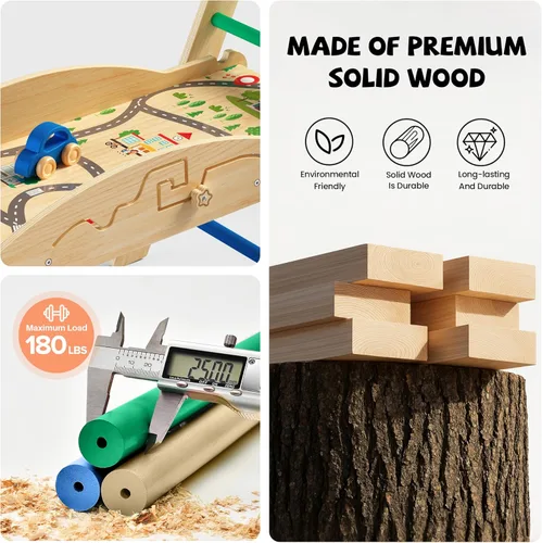 Miniatura 7 de Pikler - Set de Triángulo 10 en 1 Juguetes de Escalada para Niños Pequeños con Cojín – Gimnasio de Escalada Interior Montessori de Madera con Arco