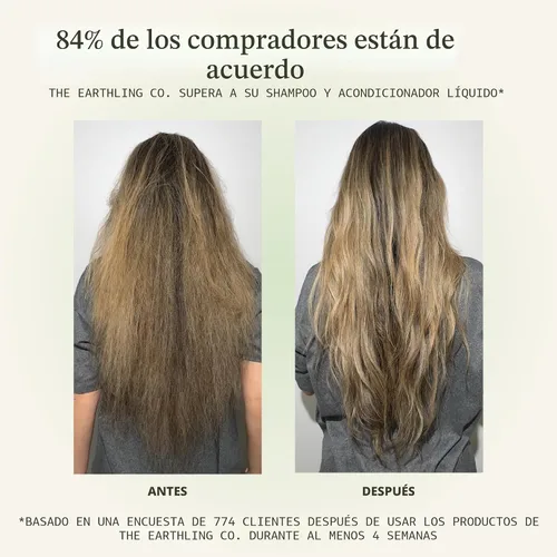 Miniatura 5 de The Earthling Co. Juego de barras de shampoo y acondicionador - Promueve el crecimiento del cabello, fortalece y da volumen a todo tipo de cabello