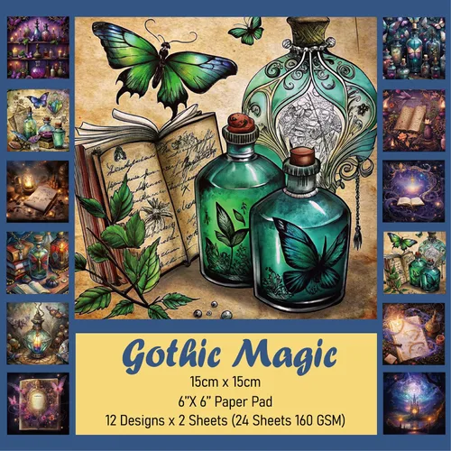 Miniatura 9 de 24 hojas de papel para álbumes de recortes de 6x6 pulgadas, 160GSM, paquete de papel decorativo de una sola cara, suministros para diario, cartulina
