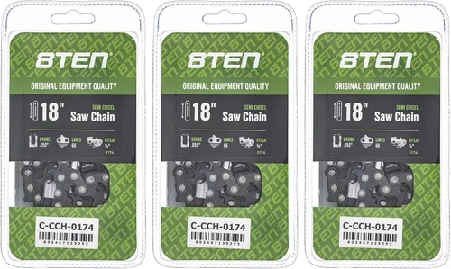 Miniatura 119 de 8TEN Cadena de motosierra semi cincel de 6 pulgadas .050 1/4 42 DL para Worx WG320 Black & Decker LLP120 (paquete de 3)