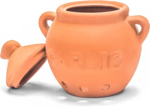 Miniatura 5 de Fox Run Guarda Ajo, Terracota, Rojo, 4.25 x 5.25 x 5.25 pulgadas