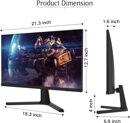 Miniatura 7 de KOORUI - Monitor para computadora de 24 pulgadas, monitor para juegos FHD 1080P 165Hz VA 1ms, tecnología AdaptiveSync, LED ultradelgado, HDMI X2 DP