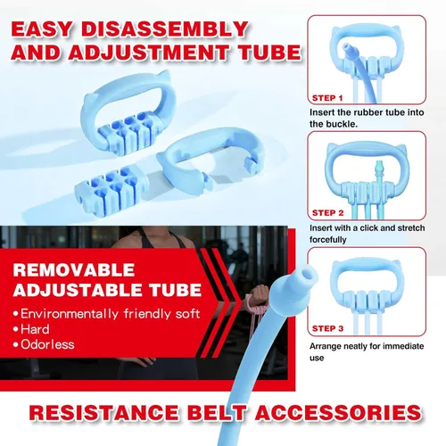 Miniatura 4 de Bandas de Resistencia Ajustables de 6 Niveles, Bandas de Resistencia para Fitness, Bandas de Ejercicio con Agarres Cómodos, Unisex, para Brazos