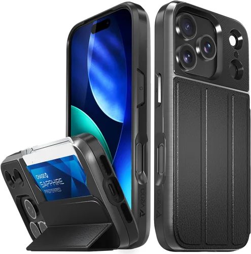Miniatura 19 de VENA vCommute Funda tipo cartera compatible con Apple iPhone 14 (15.5 cm), funda de cuero con tapa plegable, tarjetero con función de soporte