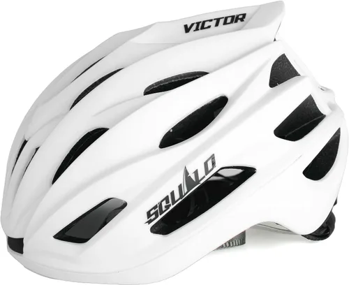 SQUALO Victor - Casco de bicicleta para hombres y mujeres, casco de bicicleta con esfera de ajuste unisex para adultos, casco de ciclismo para Blanco