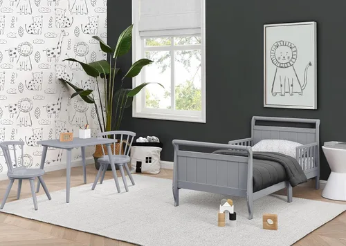 Miniatura 2 de Delta Children - Cama de madera estilo carruaje para niños pequeños, color gris