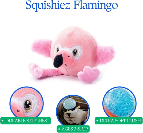 Miniatura 5 de The Petting Zoo Peluche de flamenco, regalos para niños, juguete para apretar animales de vida silvestre Squishiez, juguete de peluche de flamenco